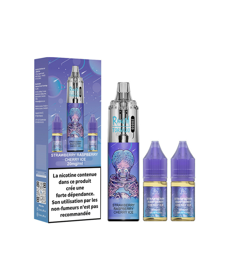 PUFF STRAWBERRY RASPBERRY CHERRY ICE - TORNADO RANDM FUMOT